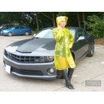 Plastik - Mantel Regenmantel Damen Fashion Type L glasklar transparent Gelb 